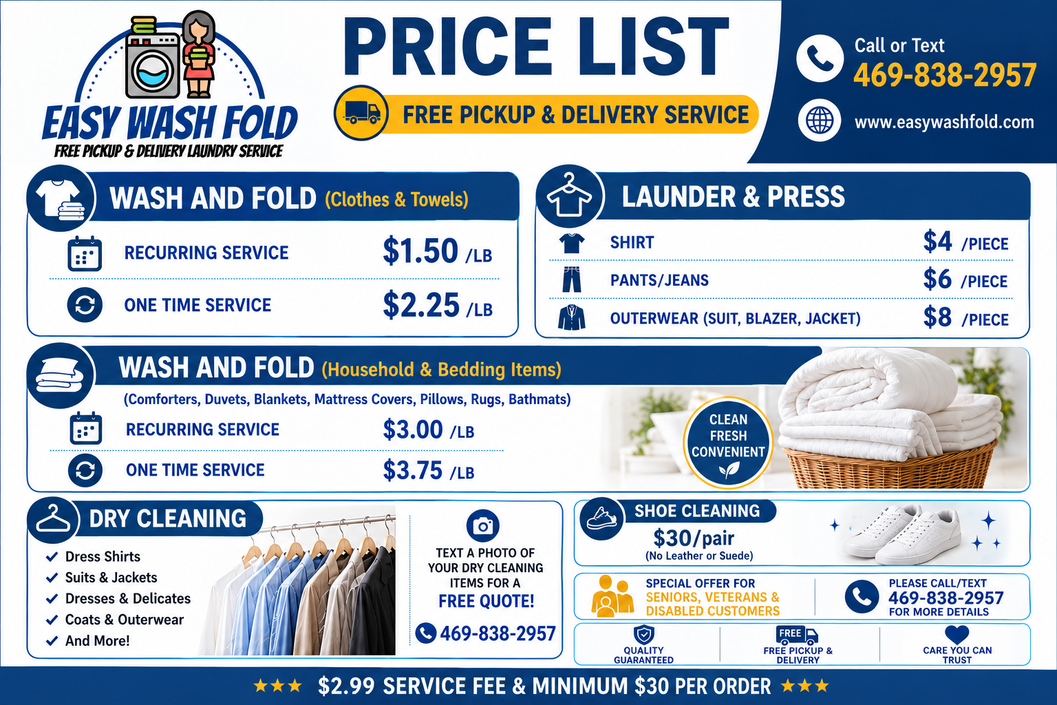 easy wash fold dry cleaning shoe cleaning price list